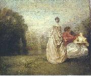 Jean antoine Watteau Les deux cousines oil painting on canvas